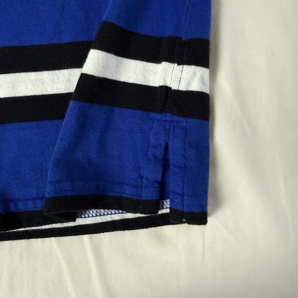 Chaps Rugby Polo Shirt Youth 10-12 M Blue Crest Collar Striped Retro Sport Prep - Picture 5 of 14
